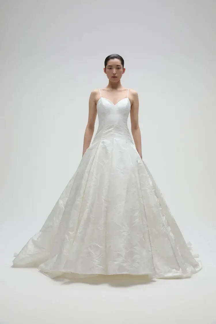 Amsale Petal bridal gown with delicate modern style