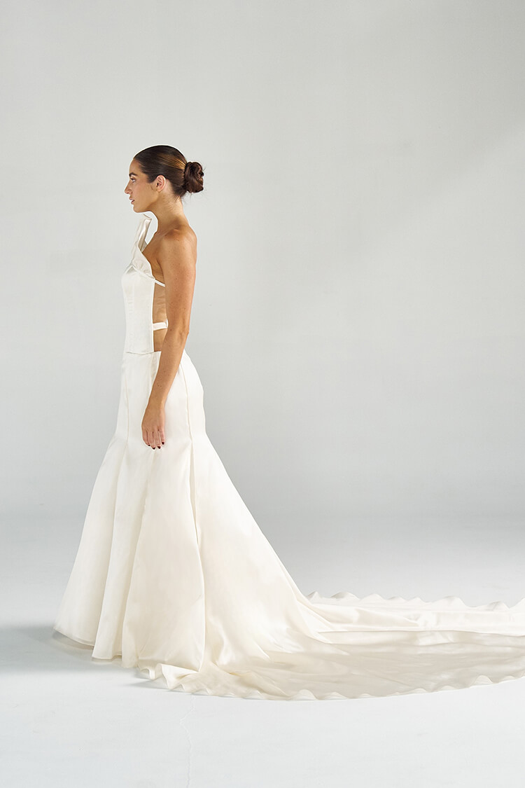 Alternate angle of Elizabeth Henry Emily wedding dress