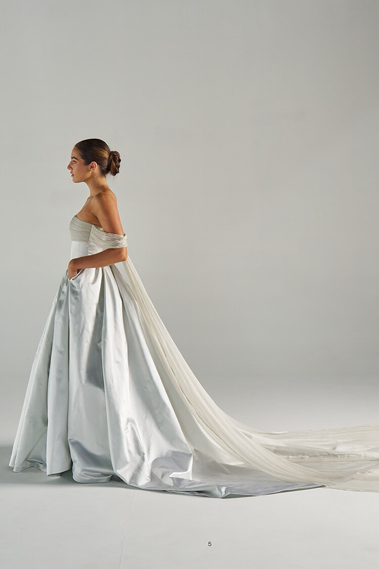 Alternate view of Riley gown in Haint Blue colorway