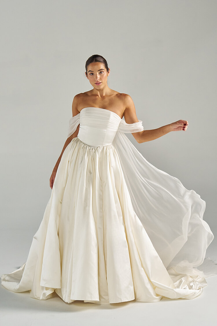 Front view of Elizabeth Henry Riley wedding gown